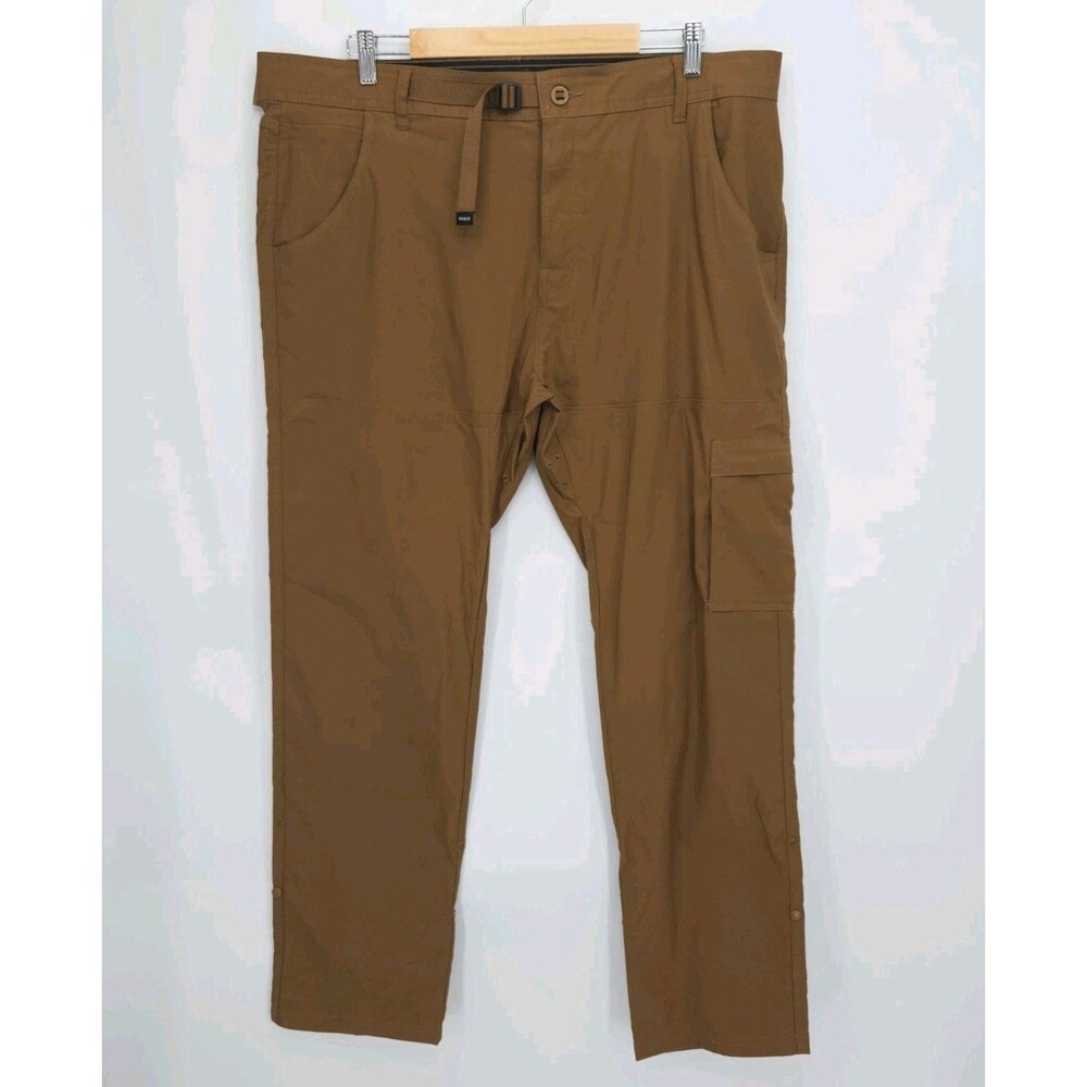 New Prana Mens Stretch Zion Slim Pants II Taper Leg Sepia Brown Size 40x32